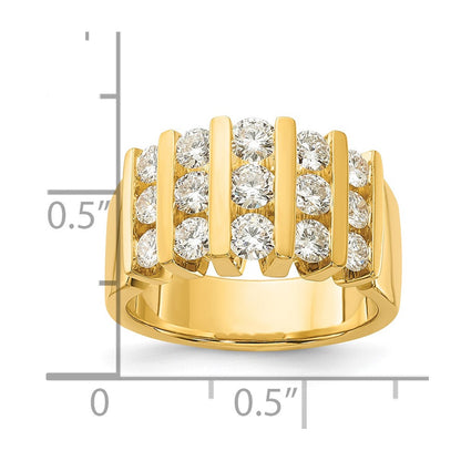 14K Gelbgold Ring mit 1,5 ct. Labor-gezüchteten Diamanten VS/SI