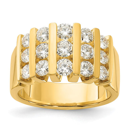 14K Gelbgold Ring mit 1,5 ct. Labor-gezüchteten Diamanten VS/SI