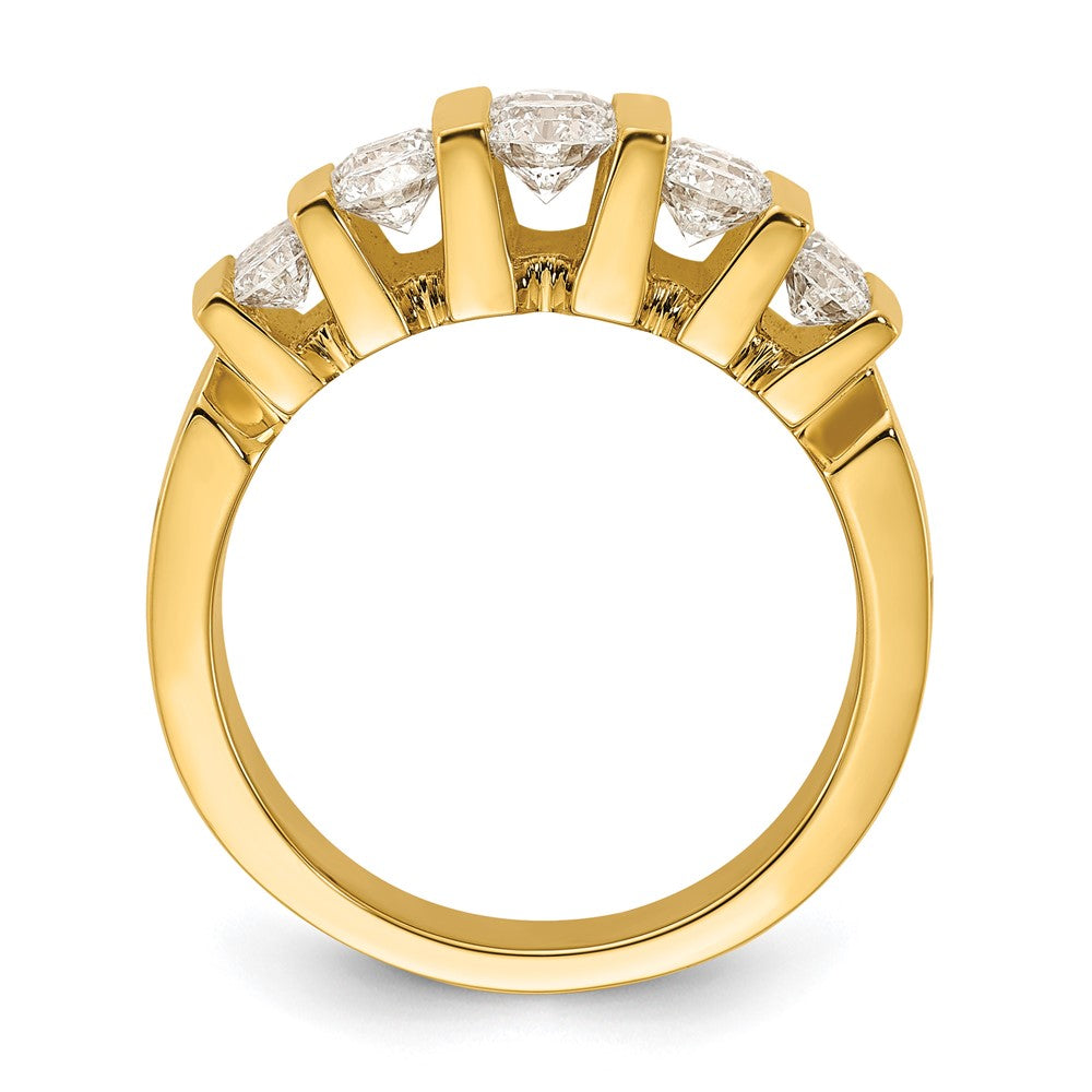14K Gelbgold Ring mit 2 ct. im Labor gezüchteten Diamanten, VS/SI
