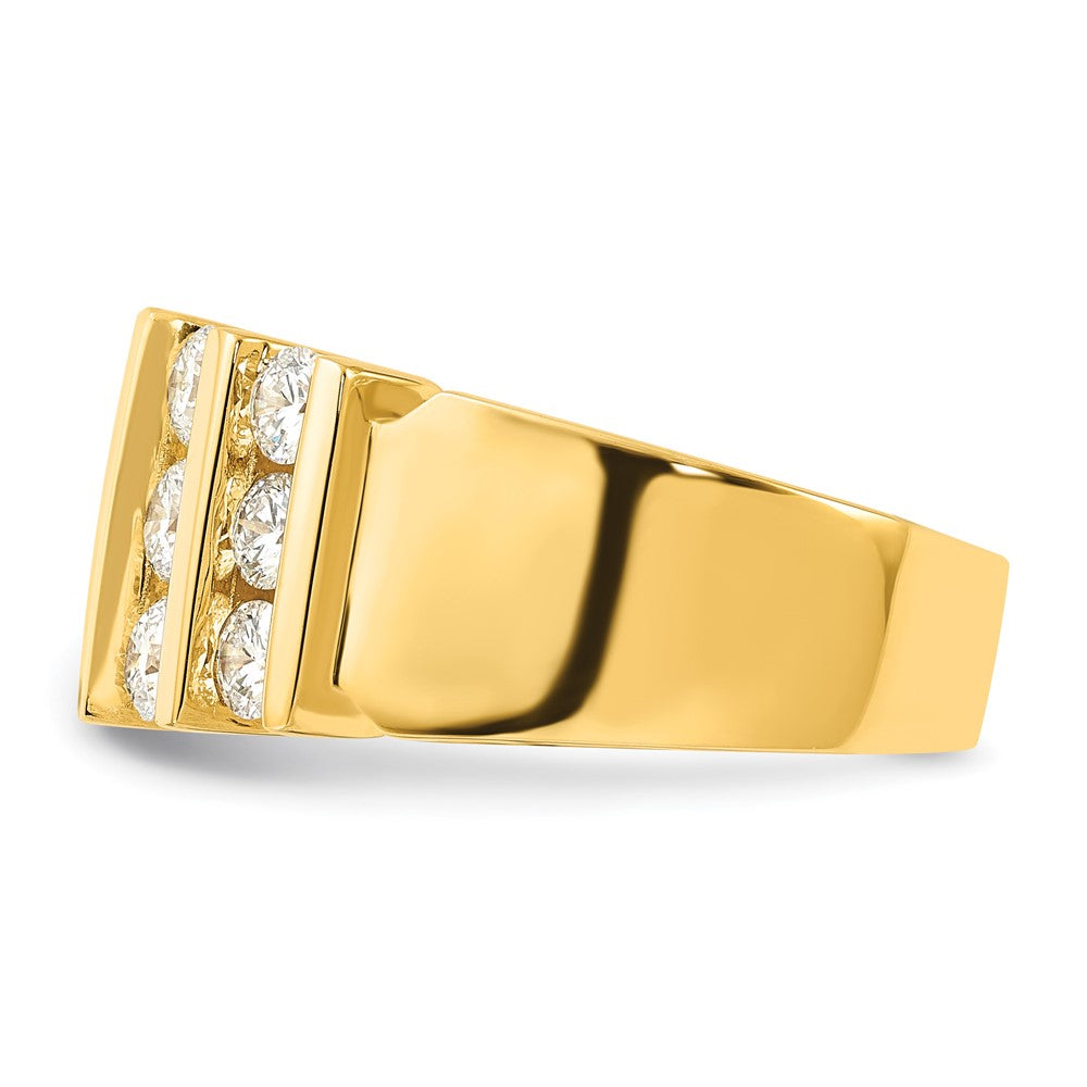 14K Gelbgold Ring mit 2 ct. im Labor gezüchteten Diamanten, VS/SI