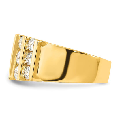14K Gelbgold Ring mit 2 ct. im Labor gezüchteten Diamanten, VS/SI