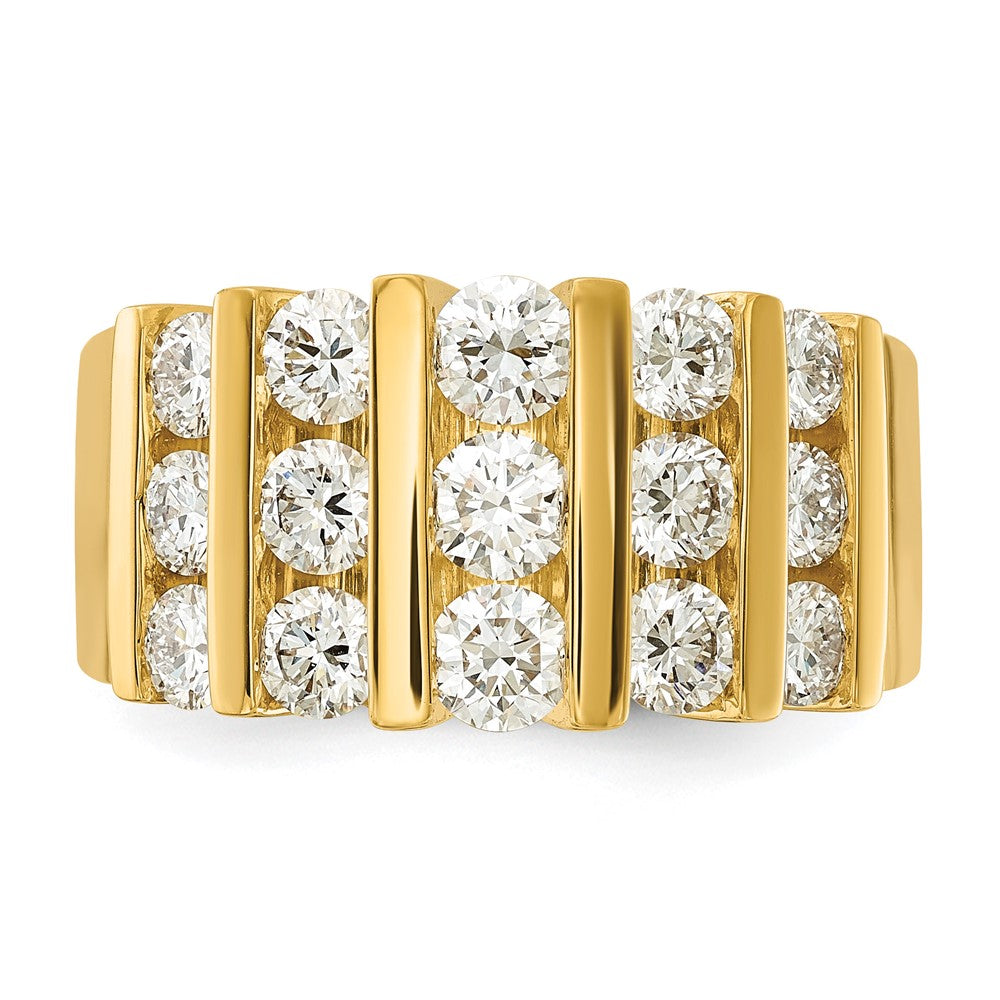 14K Gelbgold Ring mit 2 ct. im Labor gezüchteten Diamanten, VS/SI