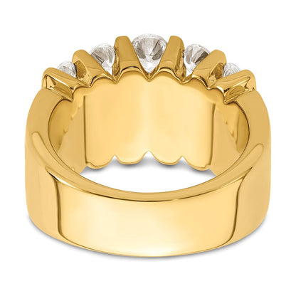 14K Gelbgold Ring mit 2 ct. im Labor gezüchteten Diamanten, VS/SI