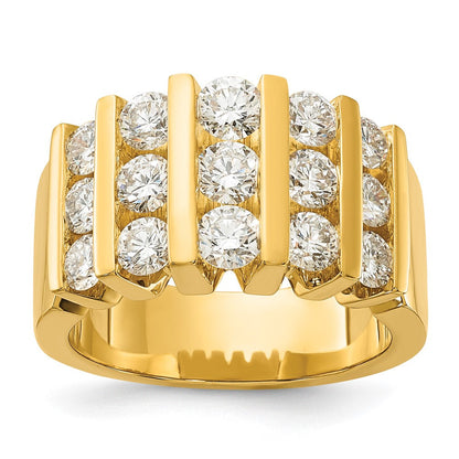 14K Gelbgold Ring mit 2 ct. im Labor gezüchteten Diamanten, VS/SI