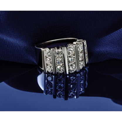 14K Weißgold Ring mit 3 ct. im Labor gezüchteten Diamanten, VS/SI