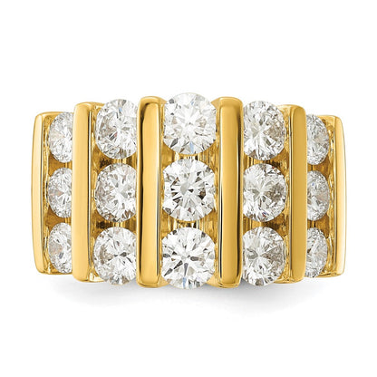 14K Gelbgold Ring mit 3 ct. Laborgezüchteten Diamanten VS/SI
