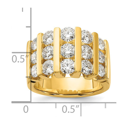 14K Gelbgold Ring mit 3 ct. Laborgezüchteten Diamanten VS/SI