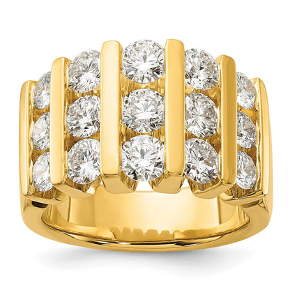 14K Gelbgold Ring mit 3 ct. Laborgezüchteten Diamanten VS/SI