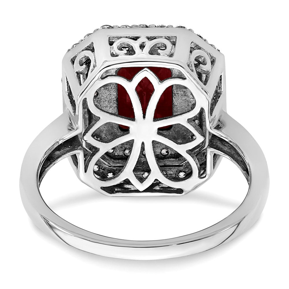 14K Bicolor Ring mit 0,625 ct. Labor gezüchteten Diamanten VS/SI+ G+ und Labor gezüchteten Rubinen