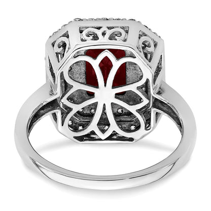 14K Bicolor Ring mit 0,625 ct. Labor gezüchteten Diamanten VS/SI+ G+ und Labor gezüchteten Rubinen