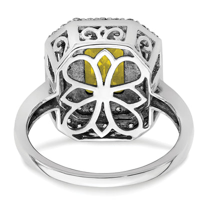 14K Bicolor Ring mit 0,625 ct. im Labor gezüchtetem Diamanten VS/SI+ G+ und im Labor gezüchtetem gelben Saphir