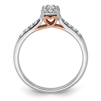 14K Bicolor Rosé- und Weißgold Verlobungsring mit 0,2 ct. Diamant aus Laborzüchtung, VS/SI+ G+, Petite