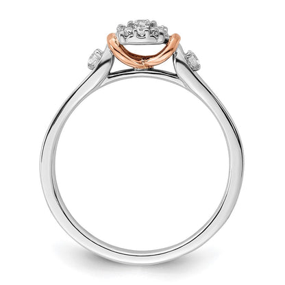 14K Zweifarbiger Rosé- und Weißgold Verlobungsring mit 0,16 ct. im Labor gezüchtetem Diamant VS/SI+ G+, petite