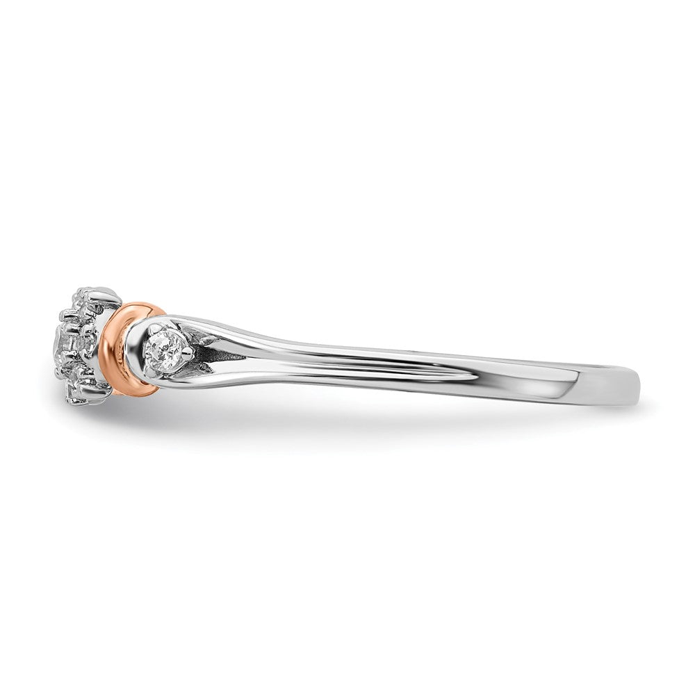 14K Zweifarbiger Rosé- und Weißgold Verlobungsring mit 0,16 ct. im Labor gezüchtetem Diamant VS/SI+ G+, petite