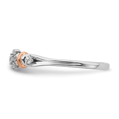 14K Zweifarbiger Rosé- und Weißgold Verlobungsring mit 0,16 ct. im Labor gezüchtetem Diamant VS/SI+ G+, petite