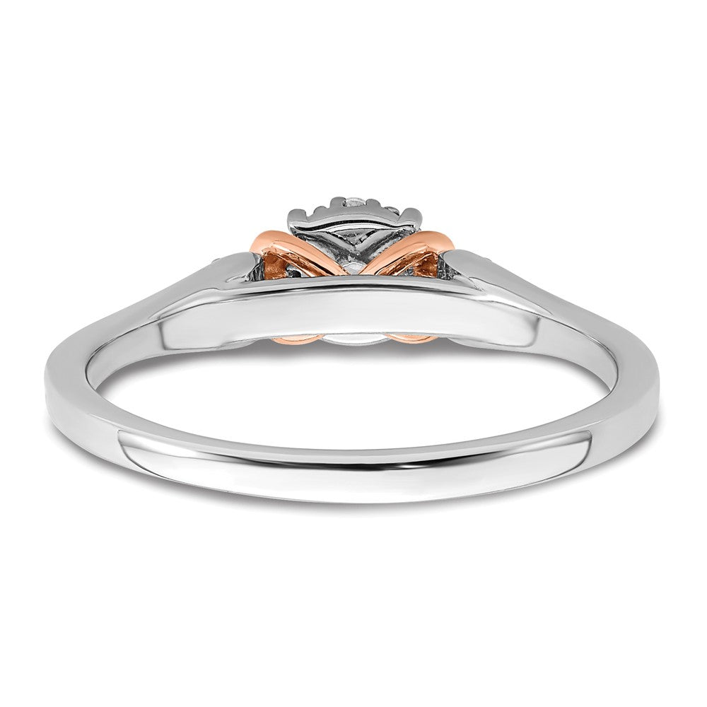14K Zweifarbiger Rosé- und Weißgold Verlobungsring mit 0,16 ct. im Labor gezüchtetem Diamant VS/SI+ G+, petite