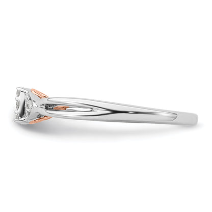 14K Bicolor Laborgezüchteter Diamant VS/SI+ G+ Herz-Cluster-Ring