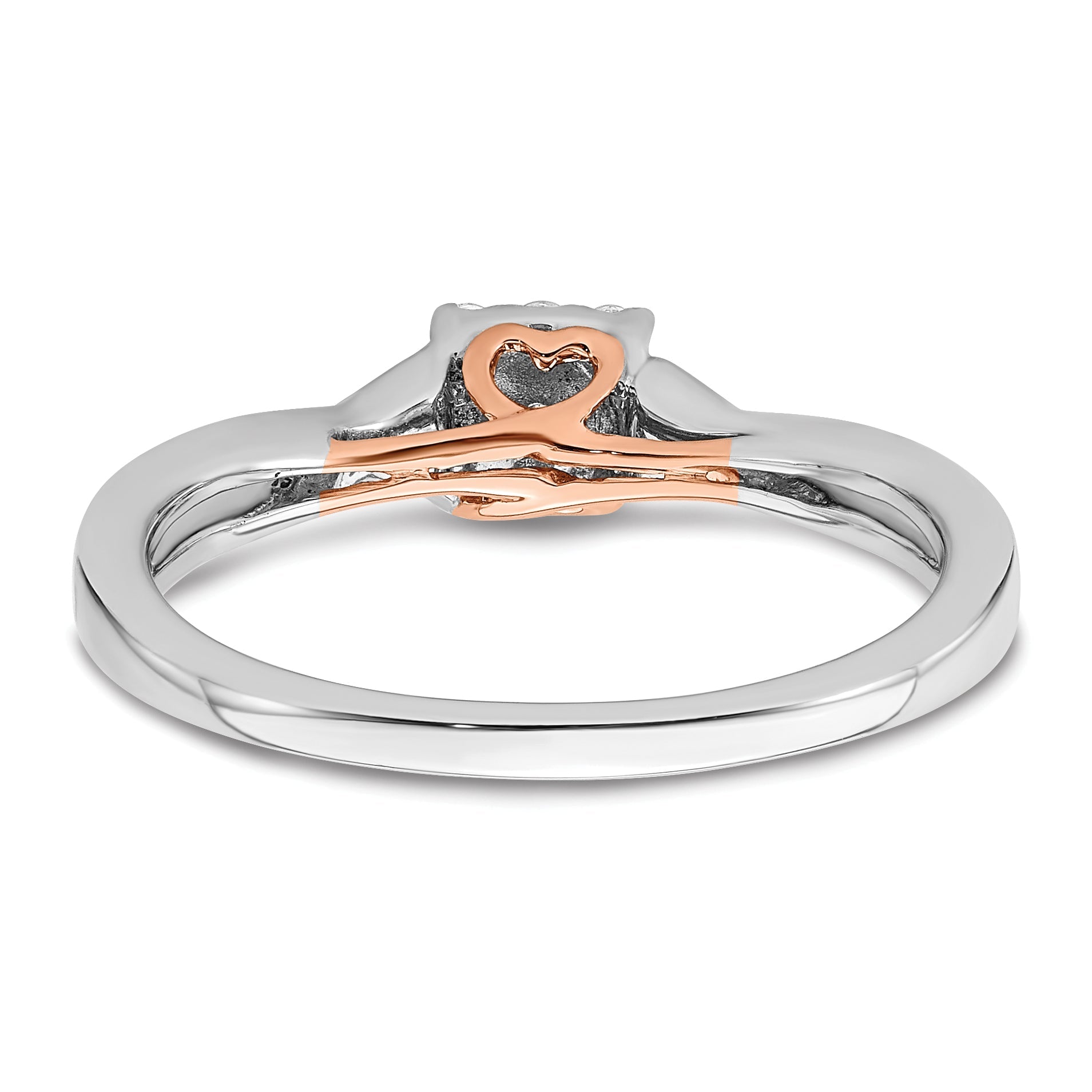 14K Bicolor Laborgezüchteter Diamant VS/SI+ G+ Herz-Cluster-Ring