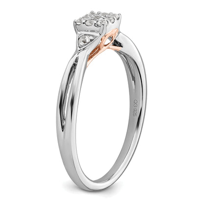 14K Bicolor Laborgezüchteter Diamant VS/SI+ G+ Herz-Cluster-Ring