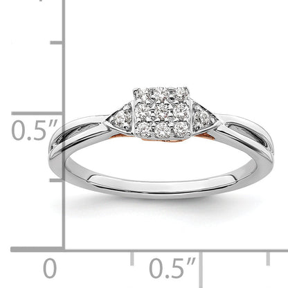 14K Bicolor Laborgezüchteter Diamant VS/SI+ G+ Herz-Cluster-Ring