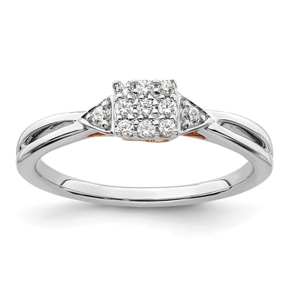 14K Bicolor Laborgezüchteter Diamant VS/SI+ G+ Herz-Cluster-Ring