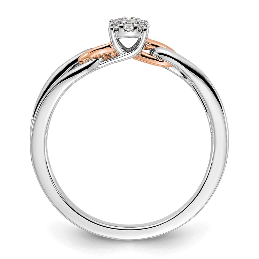 14K Bicolor Labordiamant VS/SI+ G+ Cluster-Ring