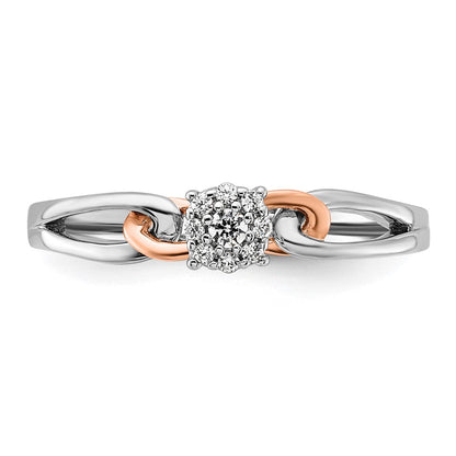14K Bicolor Labordiamant VS/SI+ G+ Cluster-Ring
