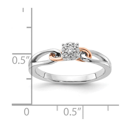 14K Bicolor Labordiamant VS/SI+ G+ Cluster-Ring