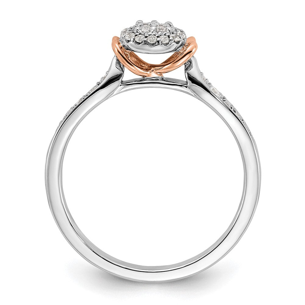 14K Bicolor Laborgezüchteter Diamant VS/SI+ G+ Oval Cluster-Ring