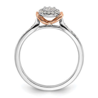 14K Bicolor Laborgezüchteter Diamant VS/SI+ G+ Oval Cluster-Ring