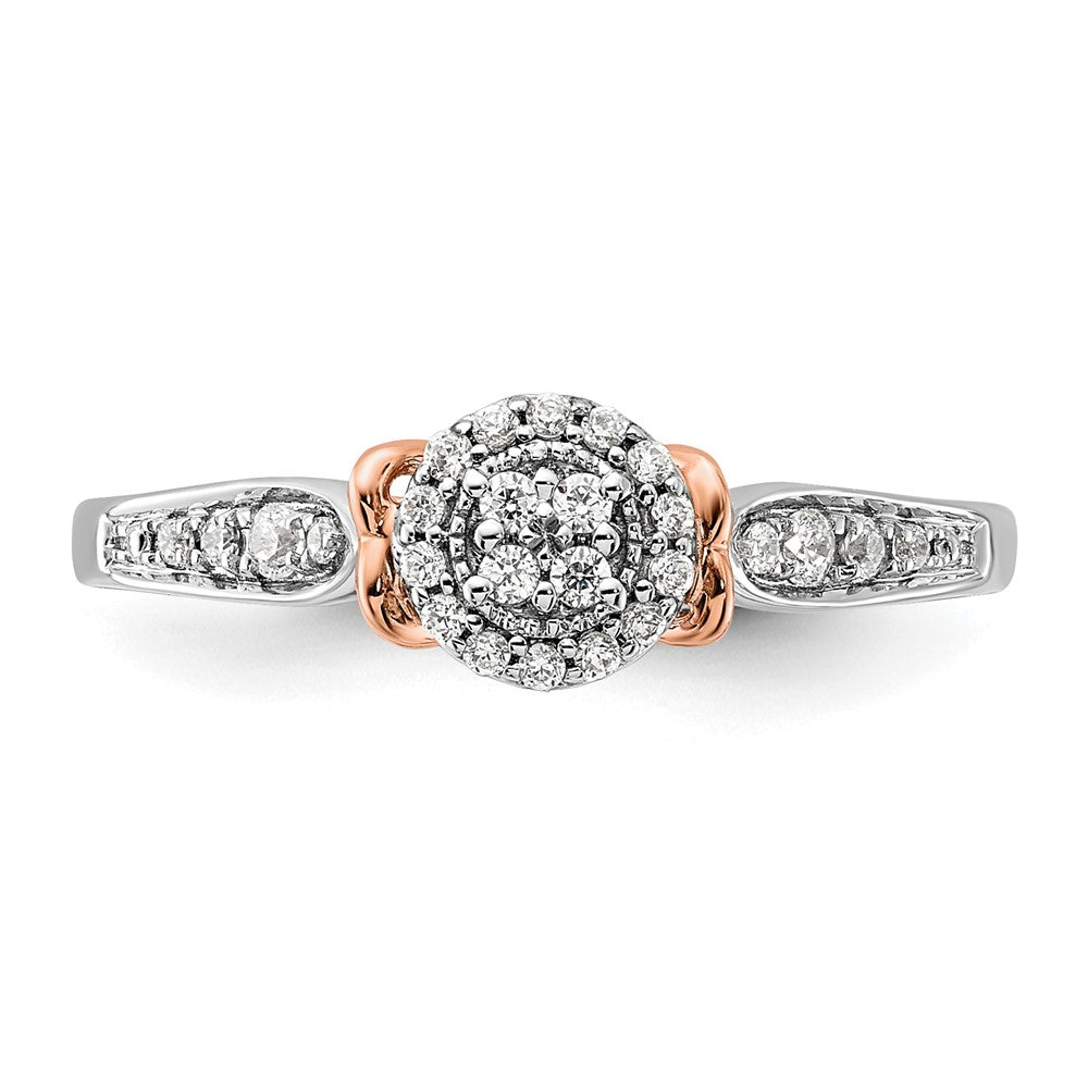 14K Bicolor Laborgezüchteter Diamant VS/SI+ G+ Oval Cluster-Ring