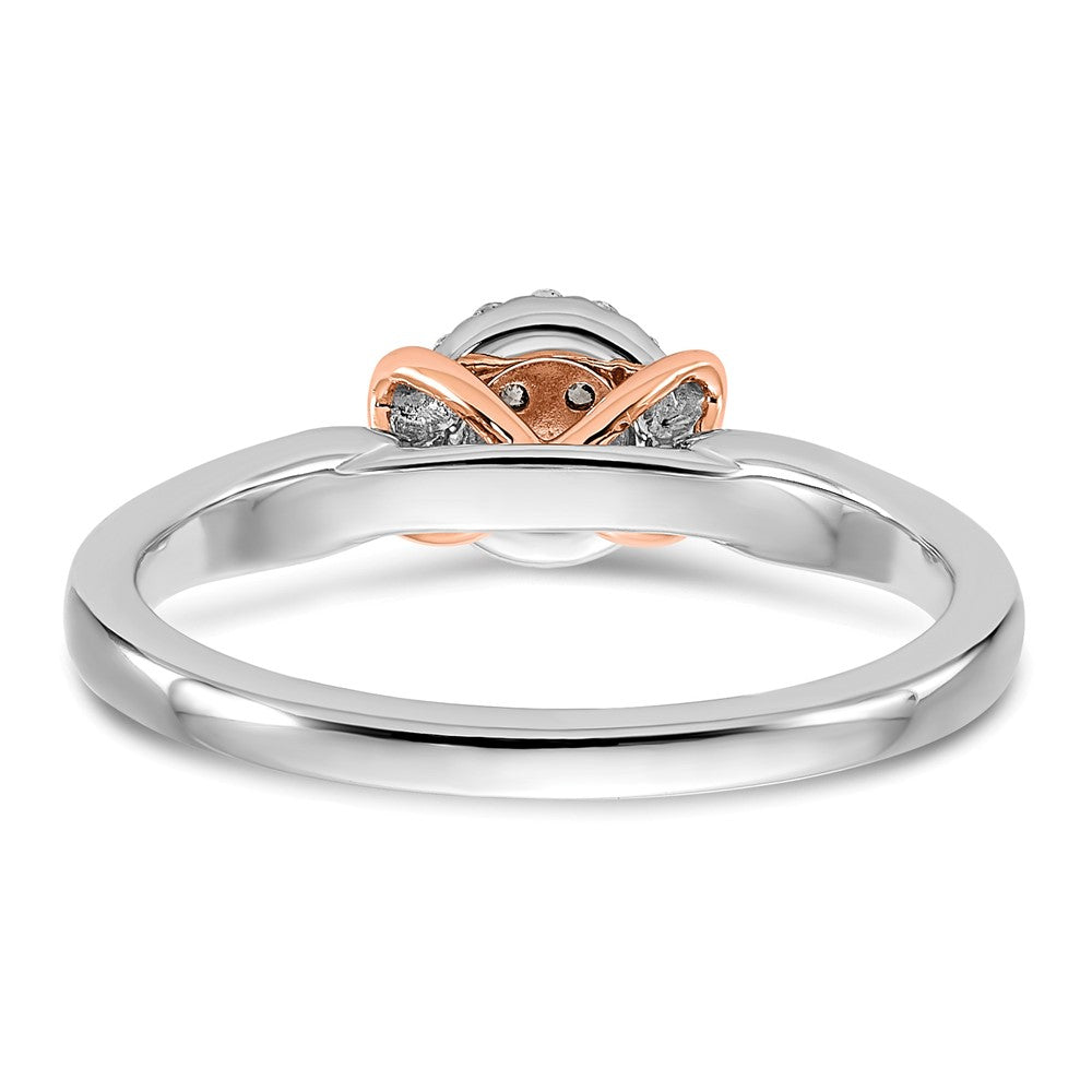 14K Bicolor Laborgezüchteter Diamant VS/SI+ G+ Oval Cluster-Ring