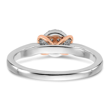 14K Bicolor Laborgezüchteter Diamant VS/SI+ G+ Oval Cluster-Ring