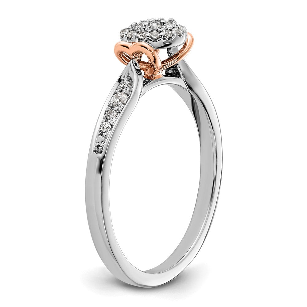 14K Bicolor Laborgezüchteter Diamant VS/SI+ G+ Oval Cluster-Ring