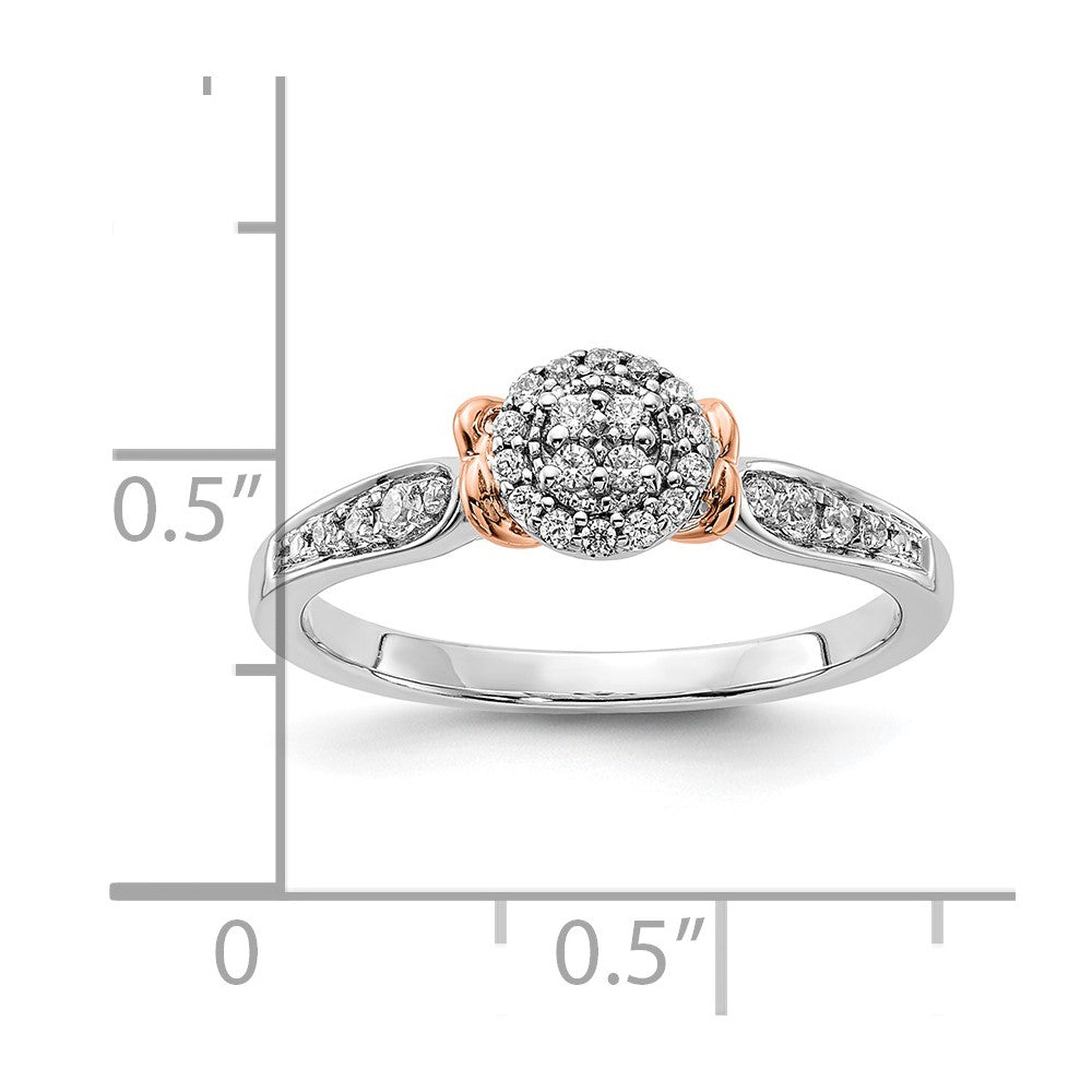 14K Bicolor Laborgezüchteter Diamant VS/SI+ G+ Oval Cluster-Ring