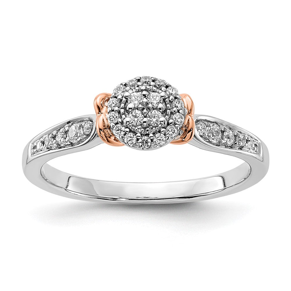 14K Bicolor Laborgezüchteter Diamant VS/SI+ G+ Oval Cluster-Ring