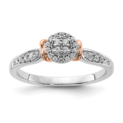 14K Bicolor Laborgezüchteter Diamant VS/SI+ G+ Oval Cluster-Ring