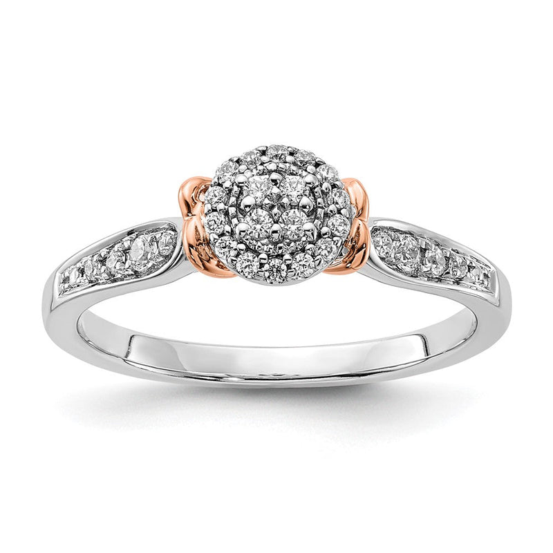 14K Bicolor Laborgezüchteter Diamant VS/SI+ G+ Oval Cluster-Ring