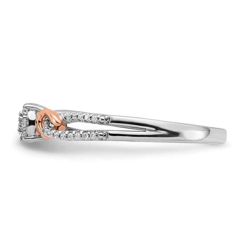 14K Bicolor Ring mit Diamant-Cluster aus dem Labor gezüchtet, VS/SI+ G+, verschlungen