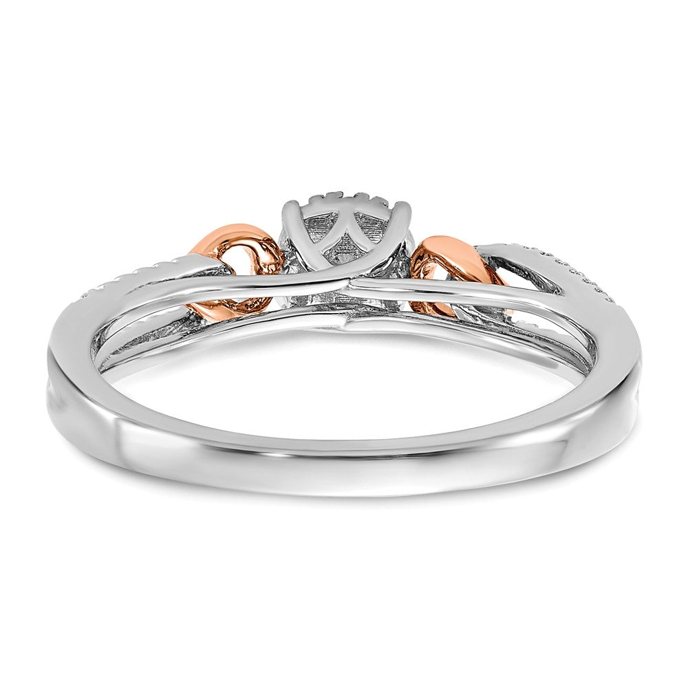 14K Bicolor Ring mit Diamant-Cluster aus dem Labor gezüchtet, VS/SI+ G+, verschlungen