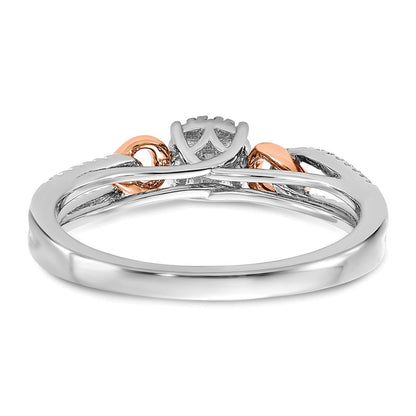 14K Bicolor Ring mit Diamant-Cluster aus dem Labor gezüchtet, VS/SI+ G+, verschlungen