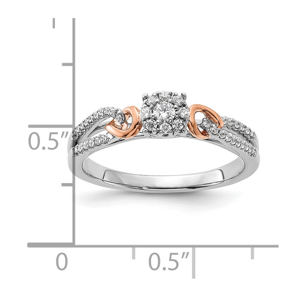 14K Bicolor Ring mit Diamant-Cluster aus dem Labor gezüchtet, VS/SI+ G+, verschlungen