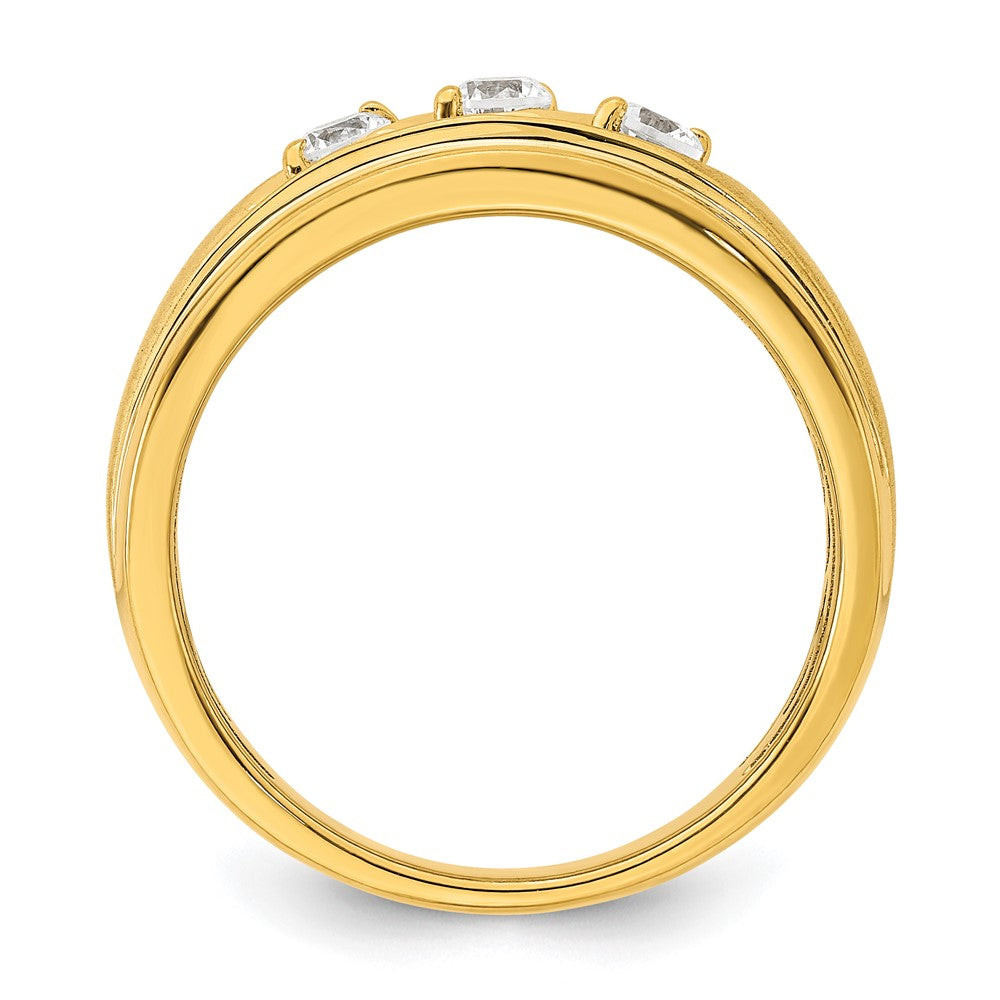 14K Gelbgold 3 Stein 3/8 Karat Diamant Komplett Herren Ring