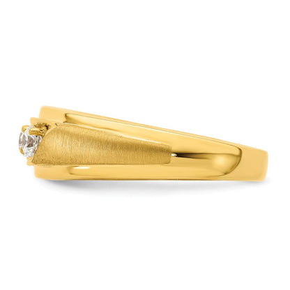 14K Gelbgold 3 Stein 3/8 Karat Diamant Komplett Herren Ring
