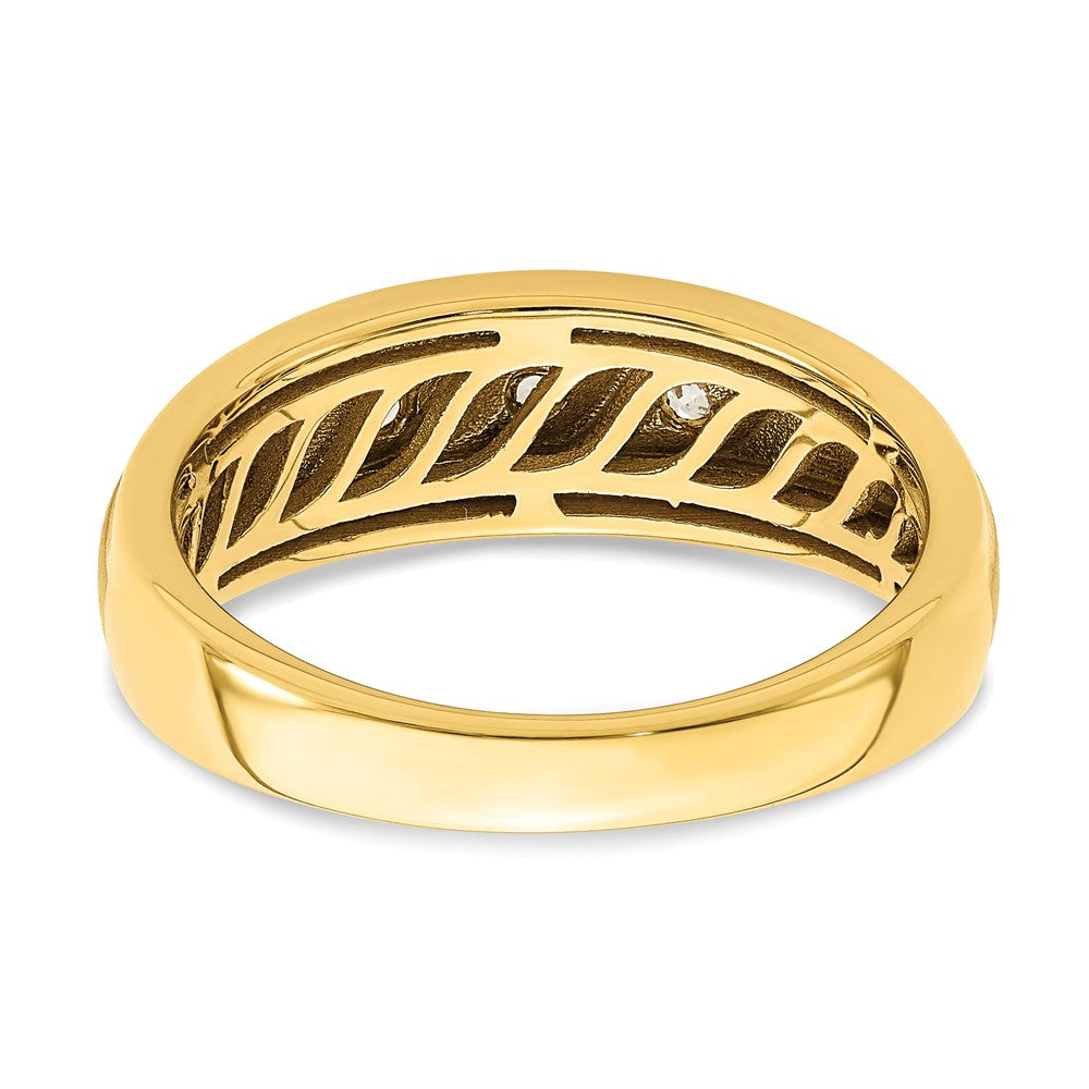 14K Gelbgold 3 Stein 3/8 Karat Diamant Komplett Herren Ring