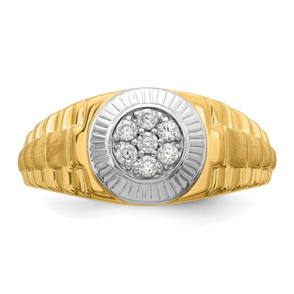 14K Bicolor Herrenring mit 0,25 ct. im Labor gezüchteten Diamanten VS/SI+ G+