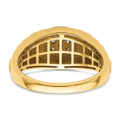 14K Bicolor Herrenring mit 0,25 ct. im Labor gezüchteten Diamanten VS/SI+ G+