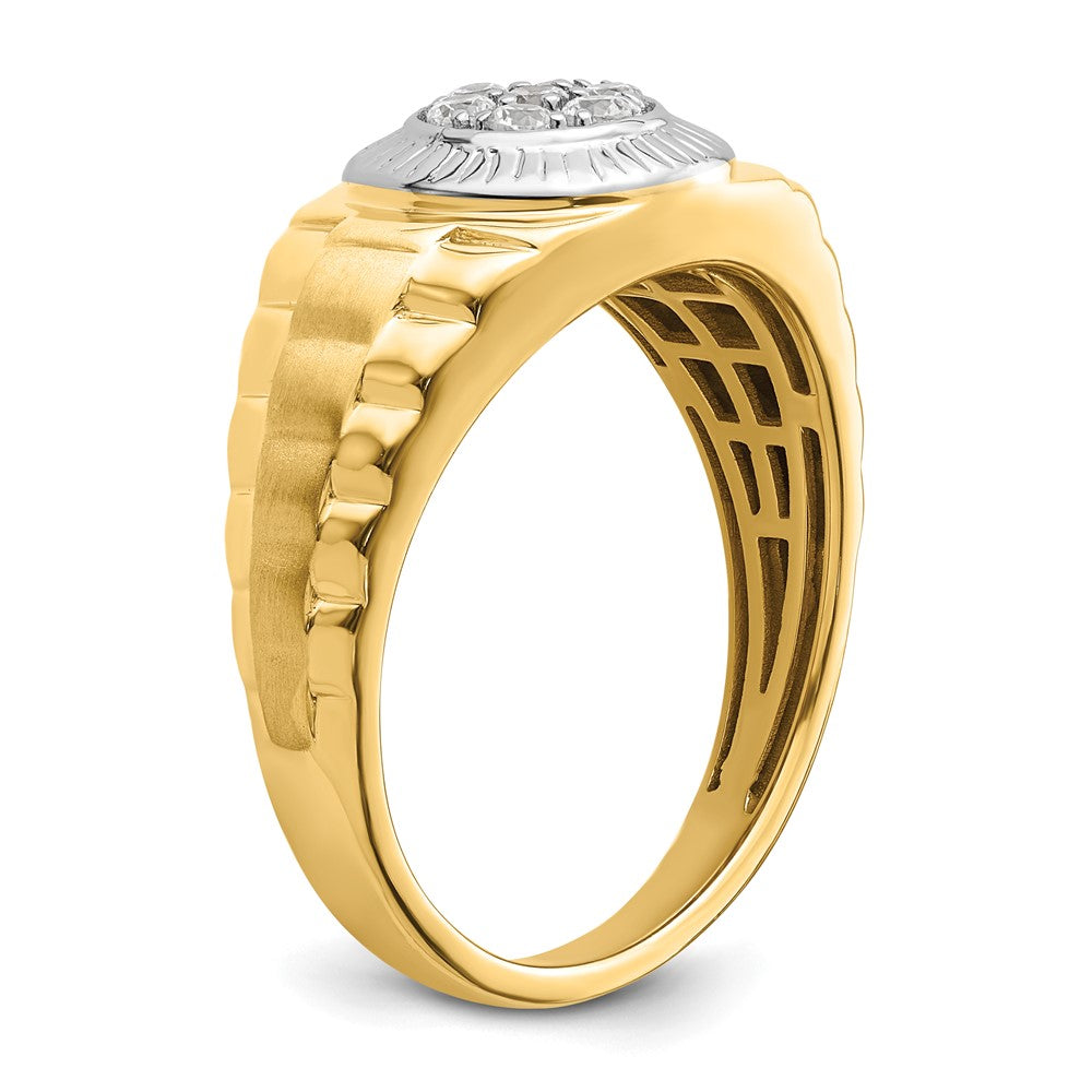 14K Bicolor Herrenring mit 0,25 ct. im Labor gezüchteten Diamanten VS/SI+ G+
