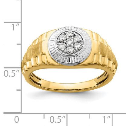 14K Bicolor Herrenring mit 0,25 ct. im Labor gezüchteten Diamanten VS/SI+ G+