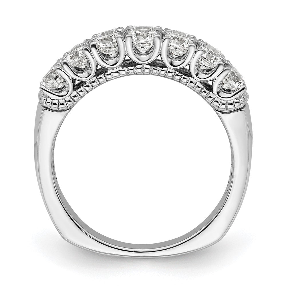 14K Weißgold 1,625 ct. laborgezüchteter Diamant VS/SI+ G+ doppelreihiger Modering